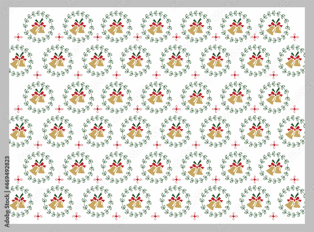 christmas background pattern with colorful christmas bells for poster and banner