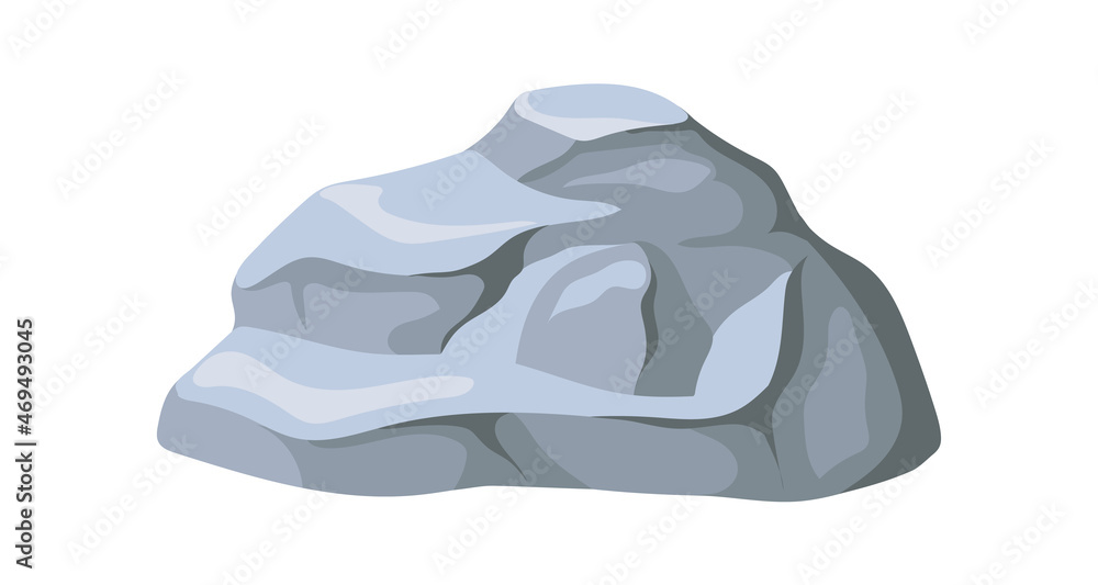 Naklejka premium Large chunk of stone. Granite boulder, rocks debris, broken rubble, wall formation, cartoon vector