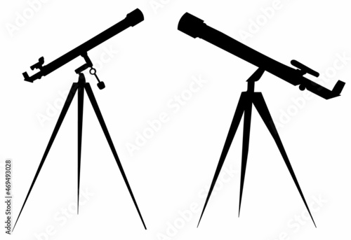 telescope black silhouette vector isolated