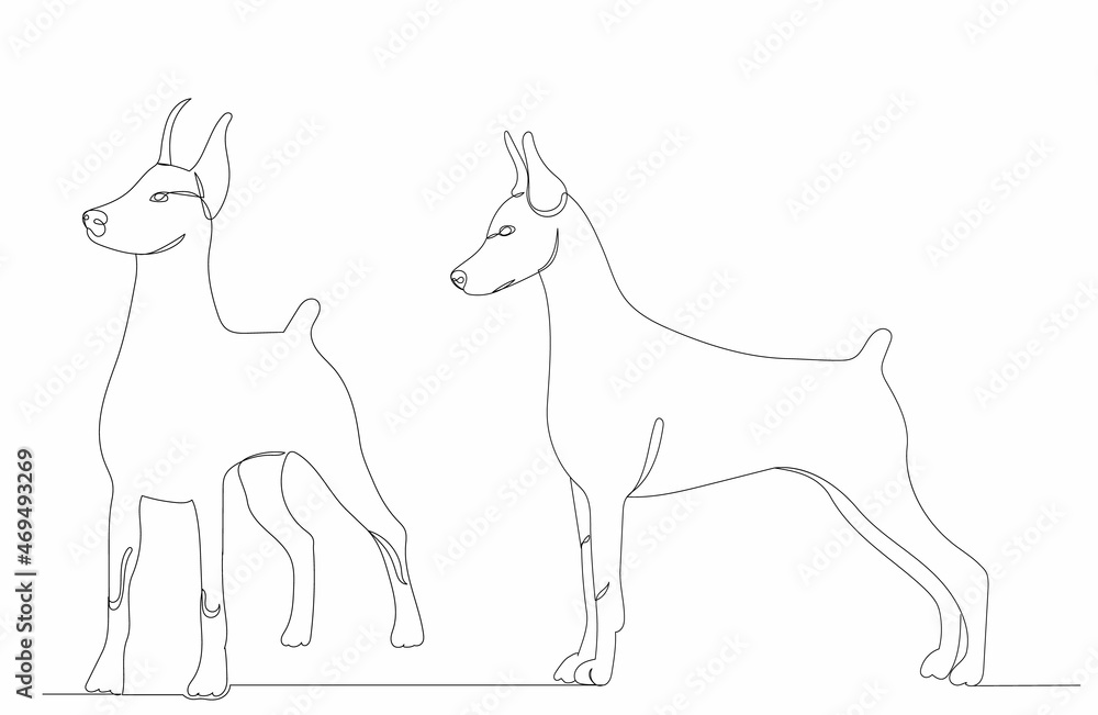 dogs drawing one continuous line vector dogs drawing one continuous line vector