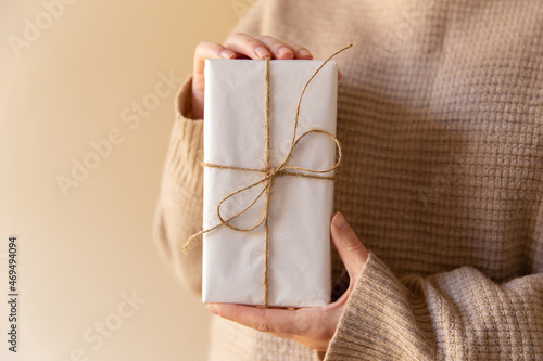 Woman holding present
