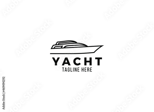 The luxury yacht design inspiration logo template. 