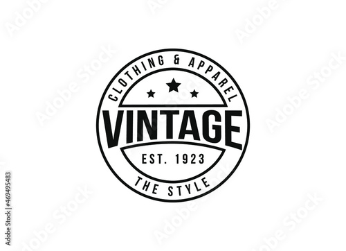 Classic Vintage Retro Label Badge logo design for cloth apparel
