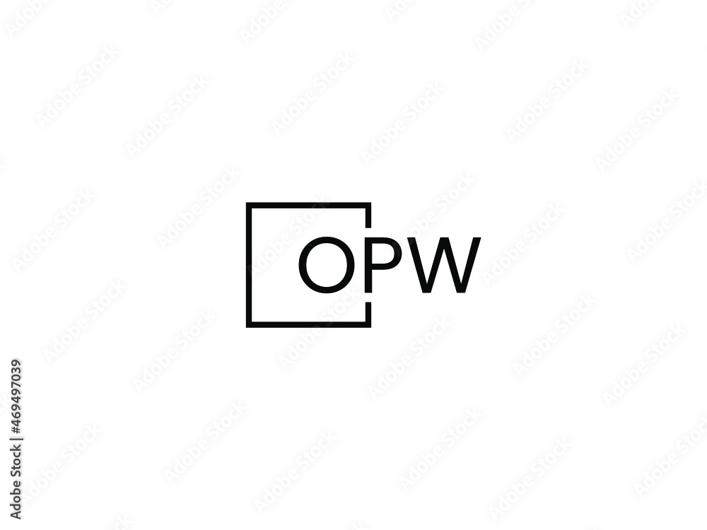 Obraz premium OPW letter initial logo design vector illustration