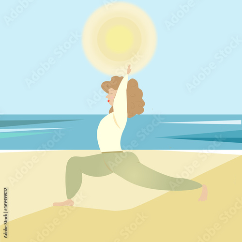 Yoga time on the beach