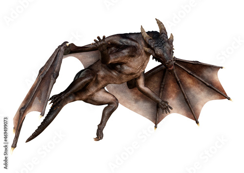 3D Rendering Fairy Tale Dragon on White