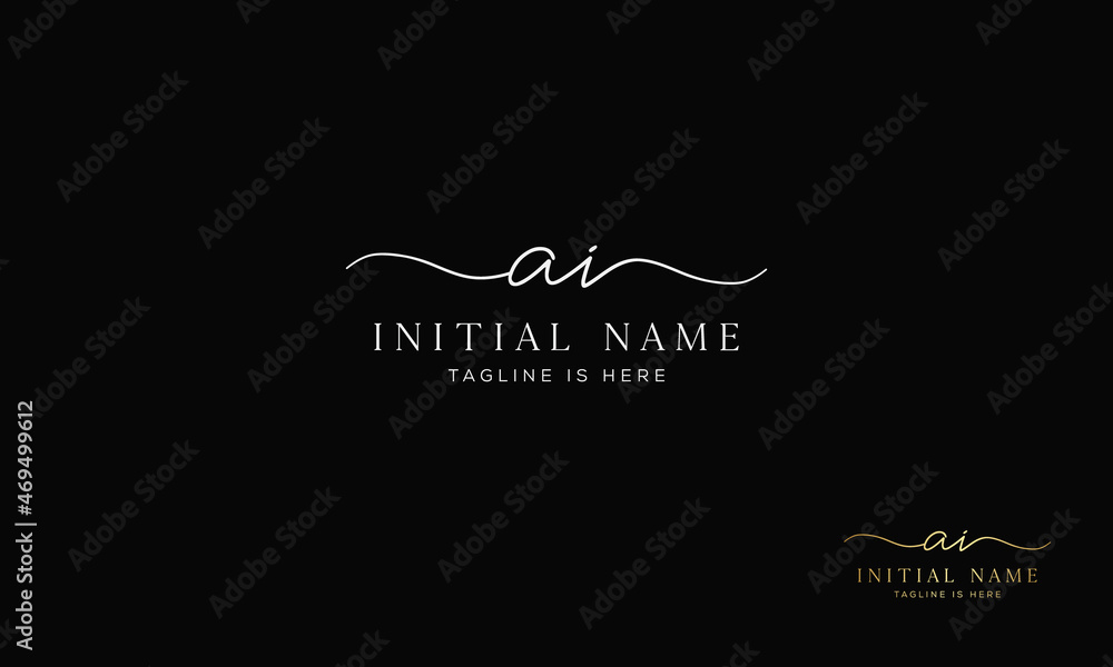 AI IA Signature initial logo template vector AI IA Signature initial logo template vector
