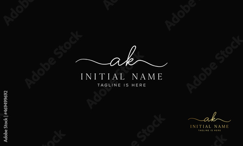 AK KA Signature initial logo template vector