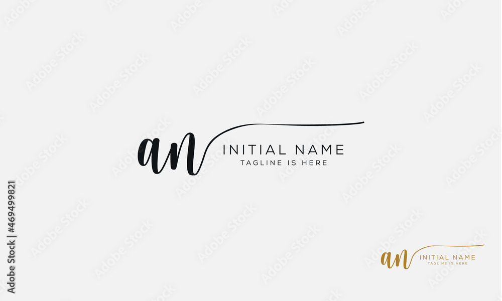 AN NA Signature initial logo template vector AN NA Signature initial logo template vector