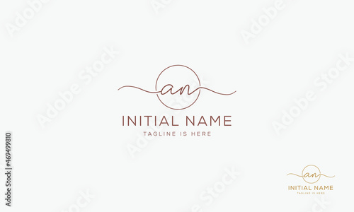 AN NA Signature initial logo template vector