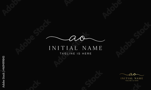AO OA Signature initial logo template vector