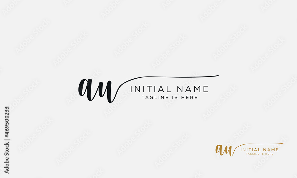 AU UA Signature initial logo template vector AU UA Signature initial logo template vector