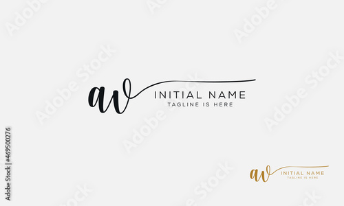 AV VA Signature initial logo template vector