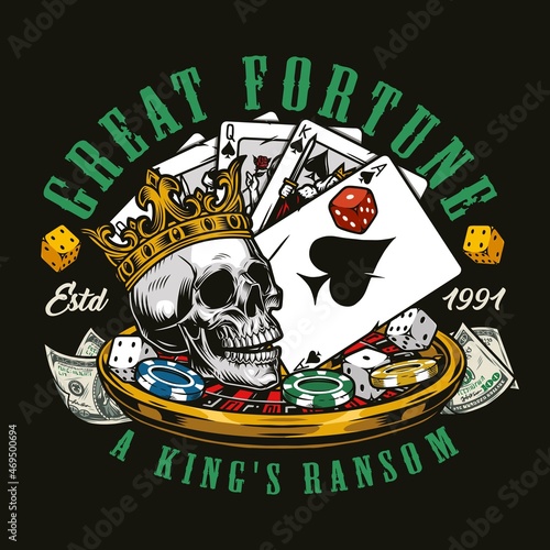 Gambling colorful vintage badge