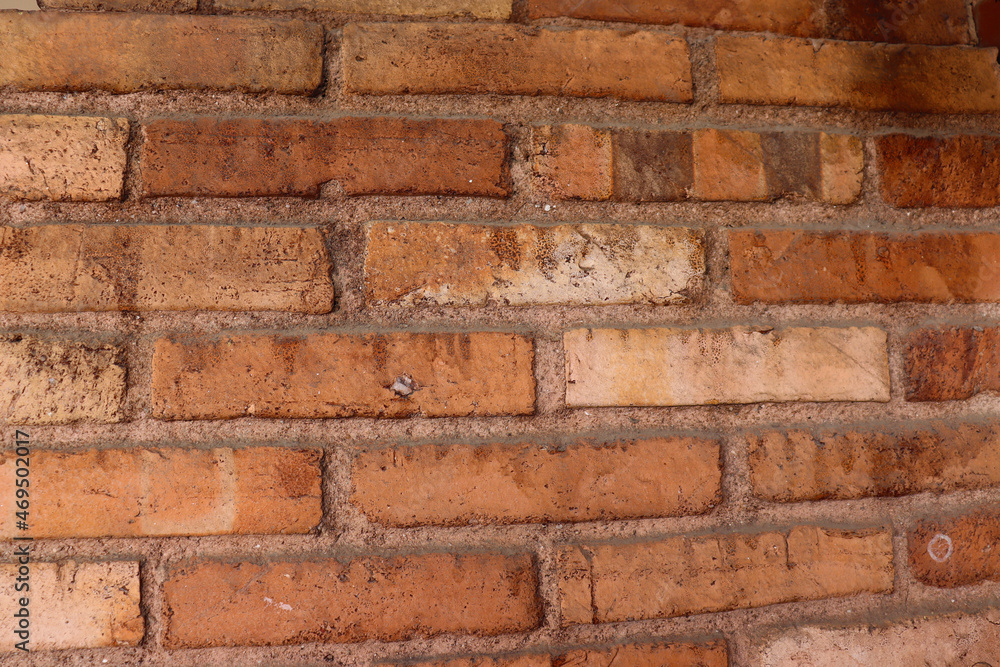 Detail of wall with old bricks, textured background. Detail of wall with old bricks, textured background.