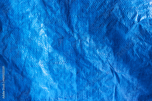 Photography Blue plastic waterproof tarpaulin, textured background, polyethylene sheet