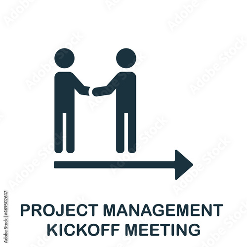 Kickoff Meeting icon. Monochrome sign from project management collection. Creative Kickoff Meeting icon illustration for web design, infographics and more