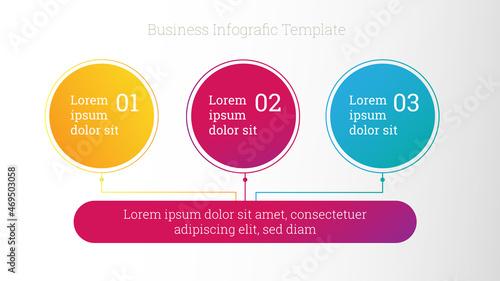 business infographic template with three steps. Template for presentation