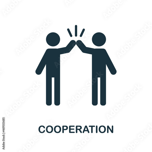 Cooperation flat icon. Colored sign from positive attitude collection. Creative Cooperation icon illustration for web design, infographics and more
