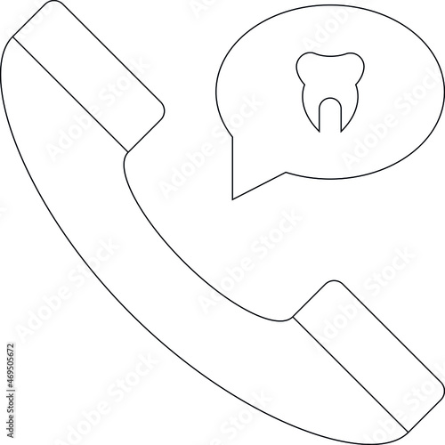 dental icons phone call and telephone