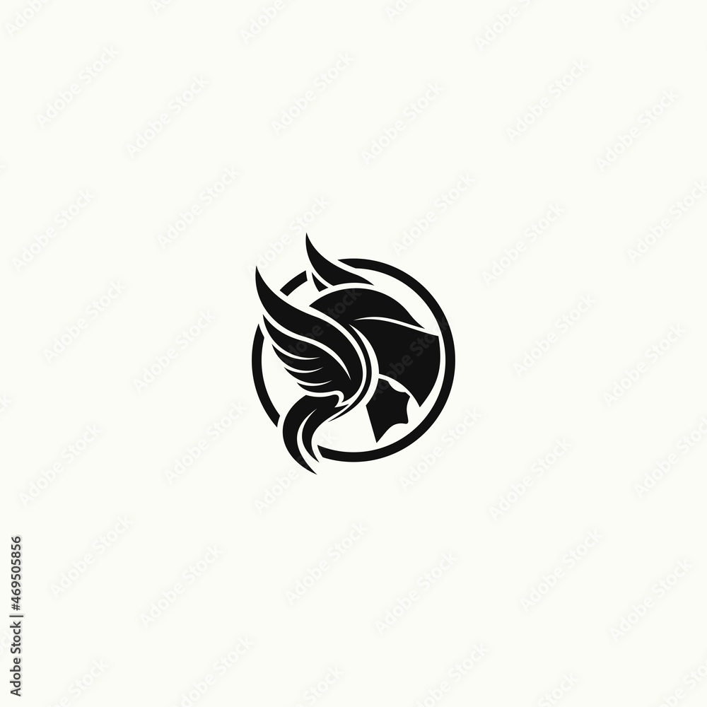 simple valkyrie logo. vector illustration for business logo or icon