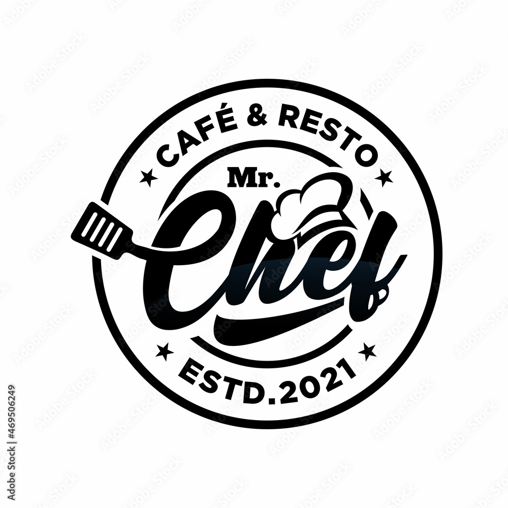Obraz premium Kitchen chef vintage logo design