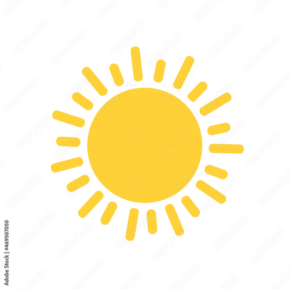 Sun vector cartoon. Vector logo for web design. Vector illustration