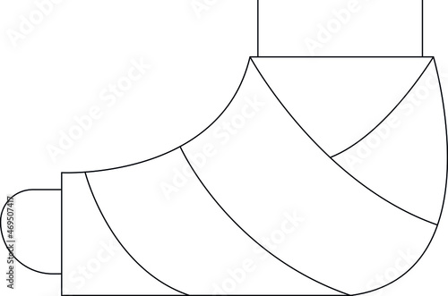diabetes control icons foot fracture  and plaster