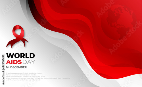 World Aids Day banner Aid Awareness with red and white color design