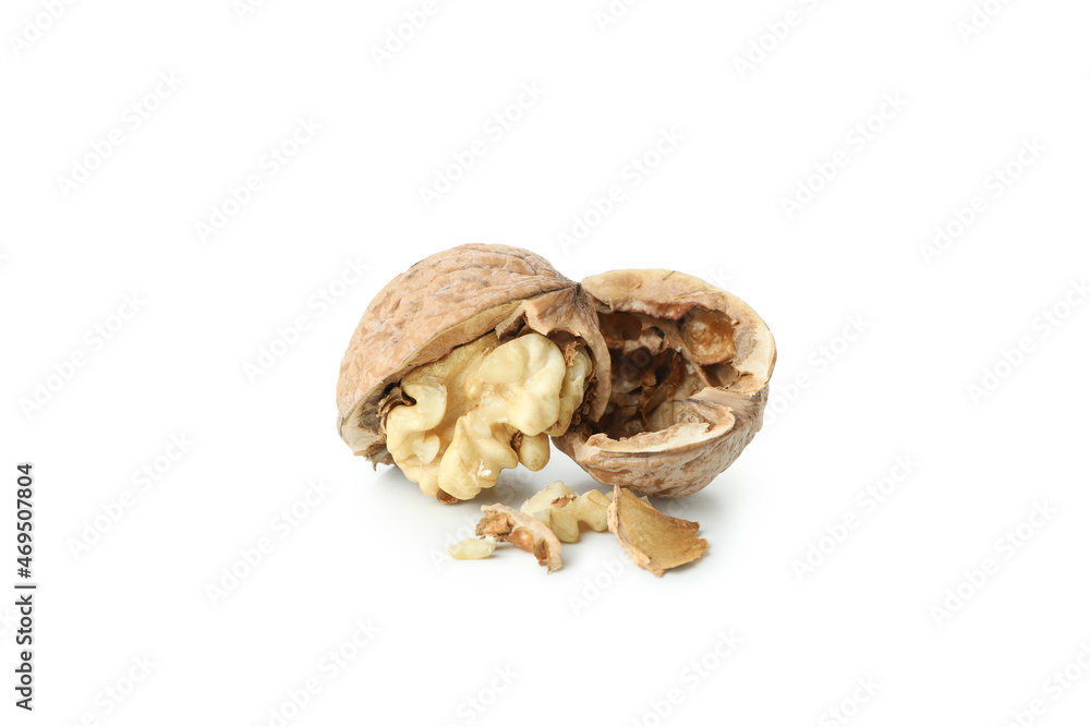 Walnuts isolated on white background, close up Walnuts isolated on white background, close up