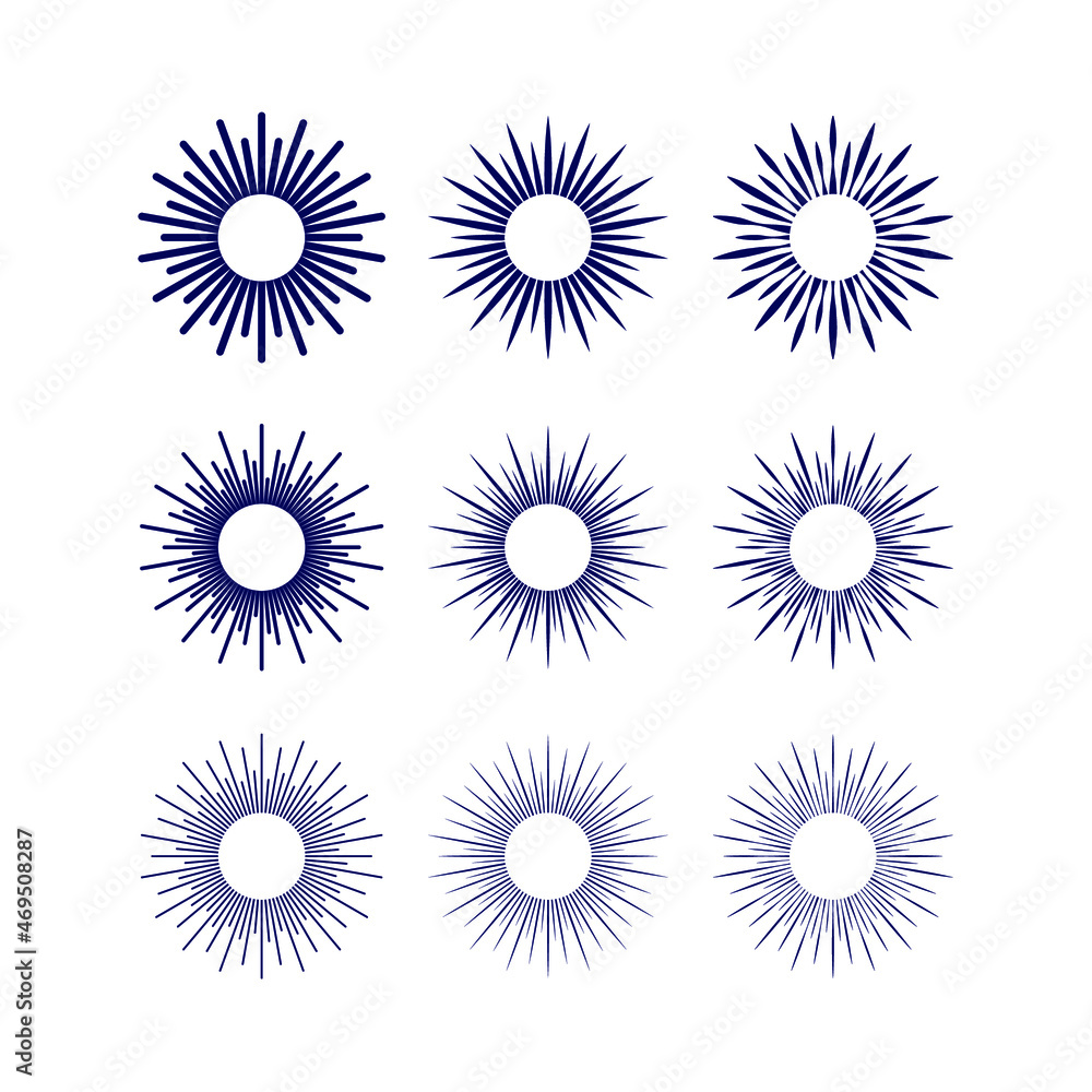 Sunburst set collection. Star firework explosion. Sunburst set collection. Star firework explosion.