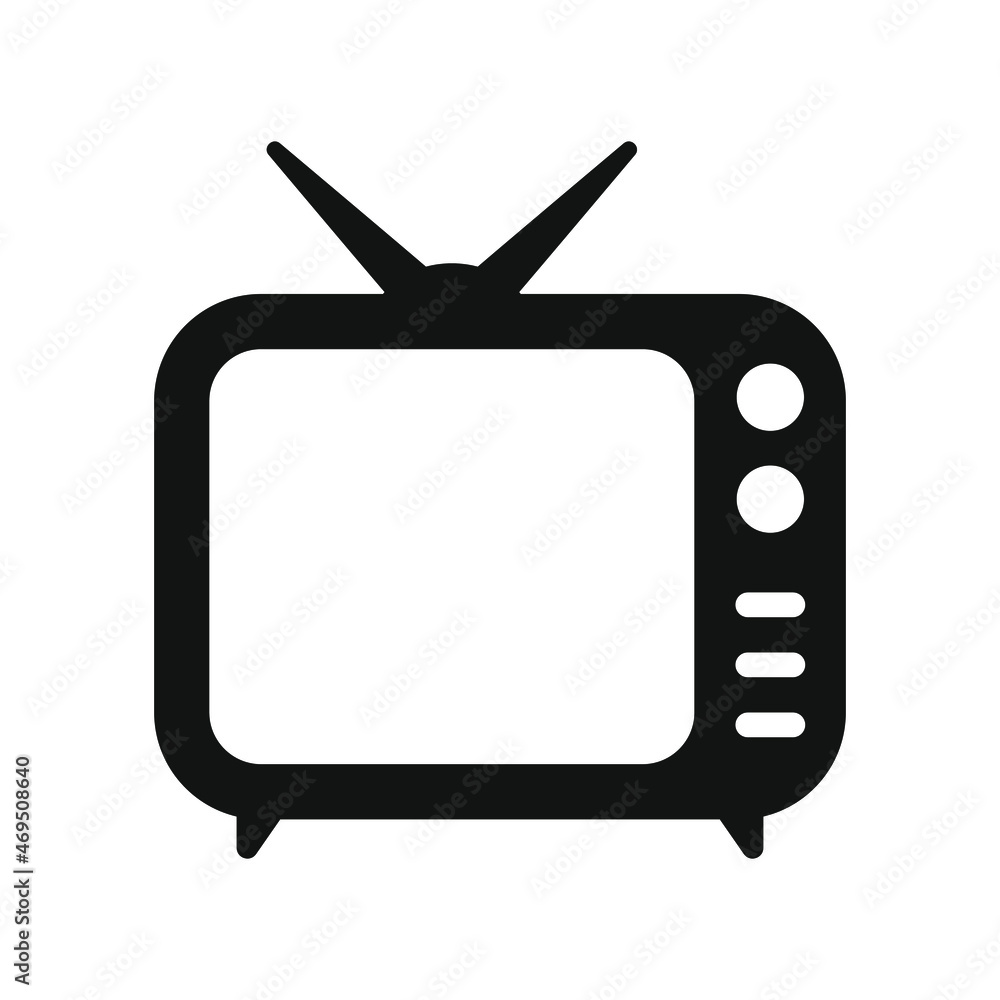 Retro TV icon in flat style, black and white retro TV icon, Vector illustration of Retro TV icon for you design. Retro TV icon in flat style, black and white retro TV icon, Vector illustration of Retro TV icon for you design.