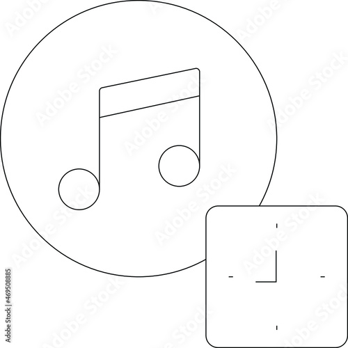 cinema icons music and alert