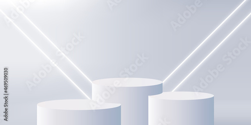 3d realistic pedestals for your products. Vector illustration