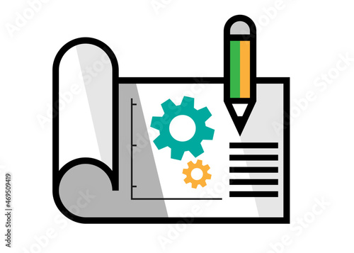 Production Plan icon.  Marketing Planing. strategy planing symbol.