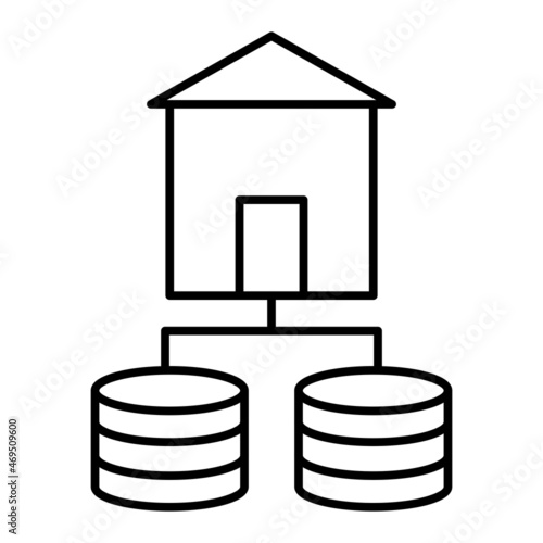 Vector Data Warehouse Outline Icon Design