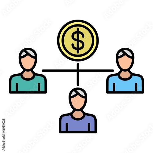 Vector Crowdfunding Filled Outline Icon Design