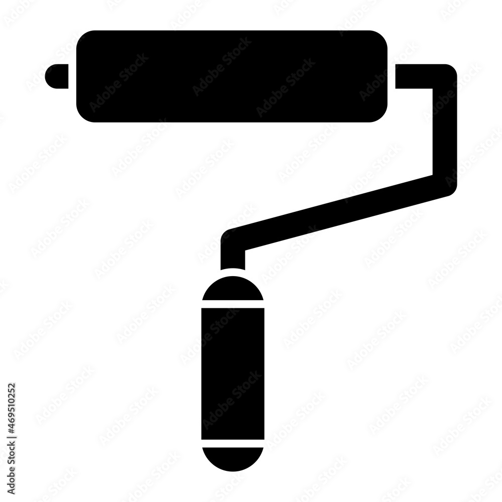 Vector Paint Roller Glyph Icon Design Vector Paint Roller Glyph Icon Design