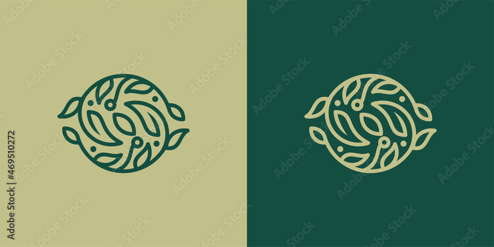 Nature leaf logo, made with leaf circle Nature leaf logo, made with leaf circle
