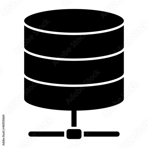 Vector Database Glyph Icon Design