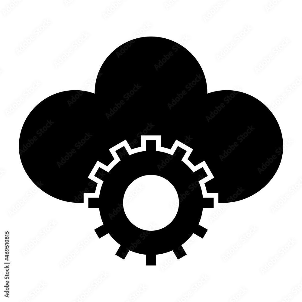 Vector Cloud Settings Glyph Icon Design Vector Cloud Settings Glyph Icon Design