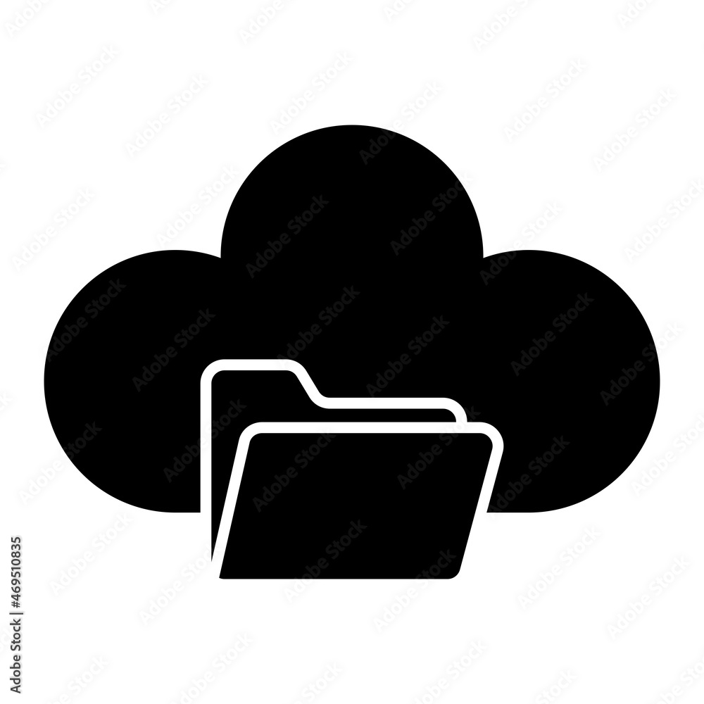 Vector Cloud Folder Glyph Icon Design Vector Cloud Folder Glyph Icon Design