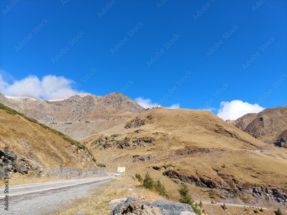 Amazing panorama view of the highest road in the Romanian