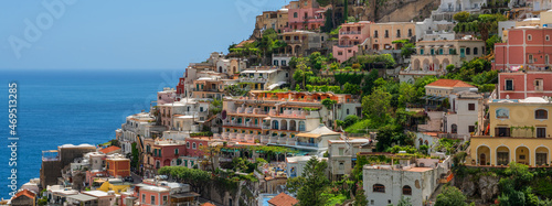 A unique tourist center on the Amalfi coast is the small town of Positano.