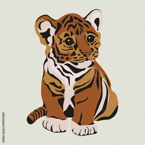 Canvas Print Tiger Digital, Safari Jungle Animals. Wild cats.