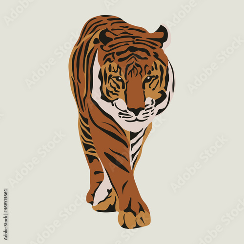 Tiger Digital  Safari Jungle Animals. Wild cats.