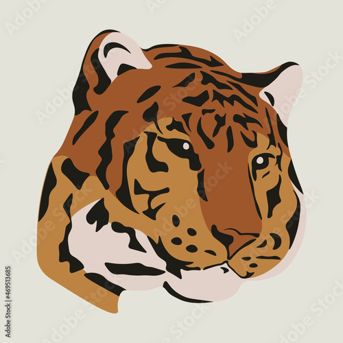 Canvas Print Tiger Digital, Safari Jungle Animals. Wild cats.