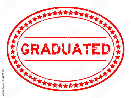 Grunge red graudated word oval rubber seal stamp on white background