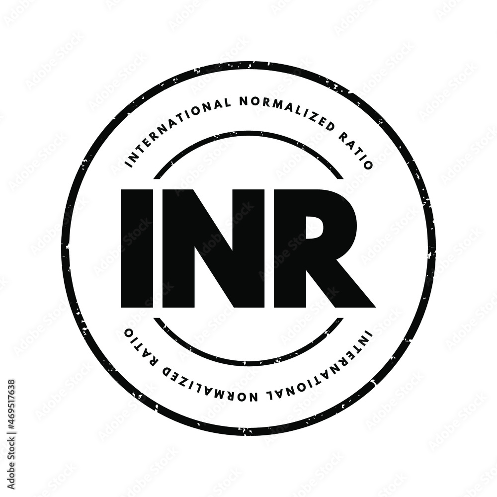 INR - International Normalized Ratio acronym, medical concept background