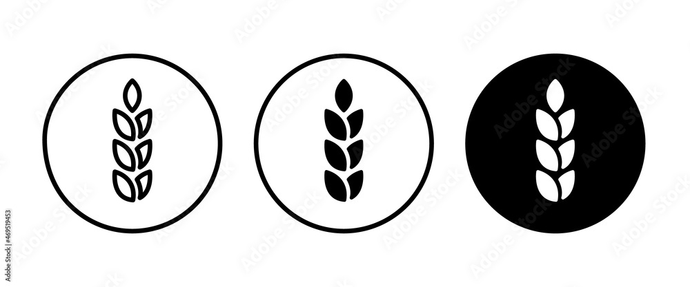 Farm wheat ears icon. Gluten free icon, wheat leaf, Agriculture Farm wheat ears icon. Gluten free icon, wheat leaf, Agriculture